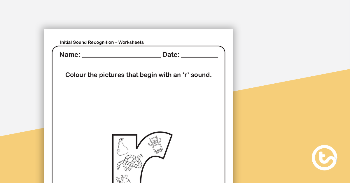 Preview image for Initial Sound Recognition Worksheet (Lower Case) – Letter r - teaching resource