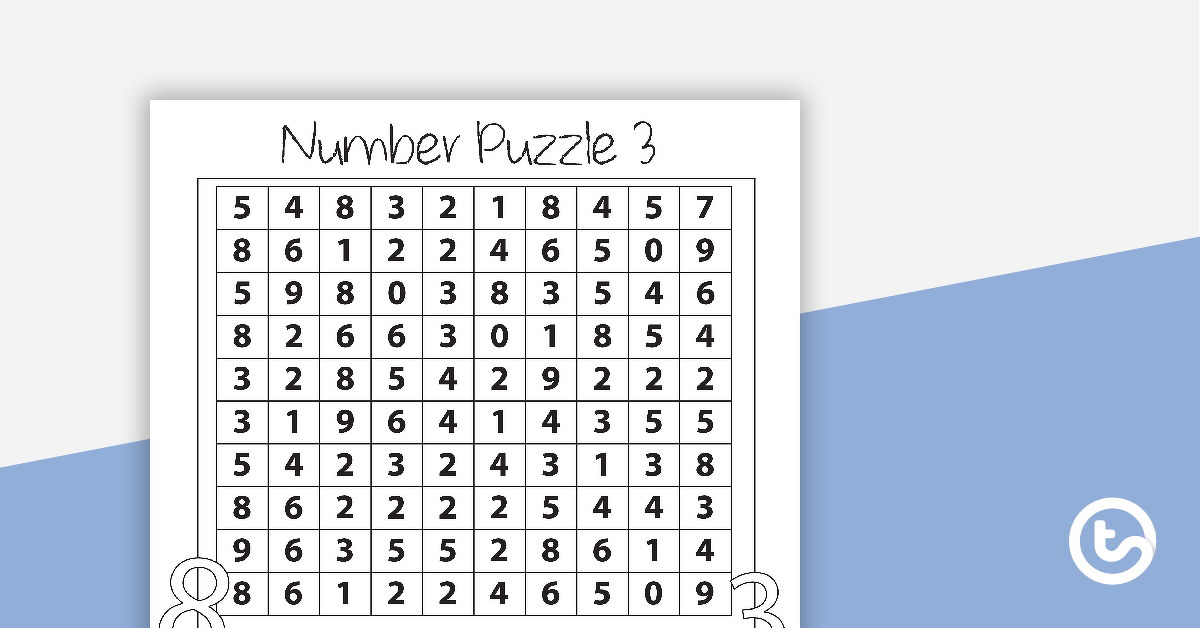 Preview image for Number Wordsearch with Solution - 3 - teaching resource