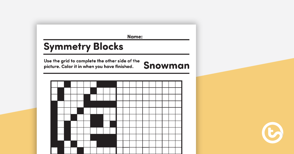 Preview image for Symmetry Grid Activity - Snowman - teaching resource
