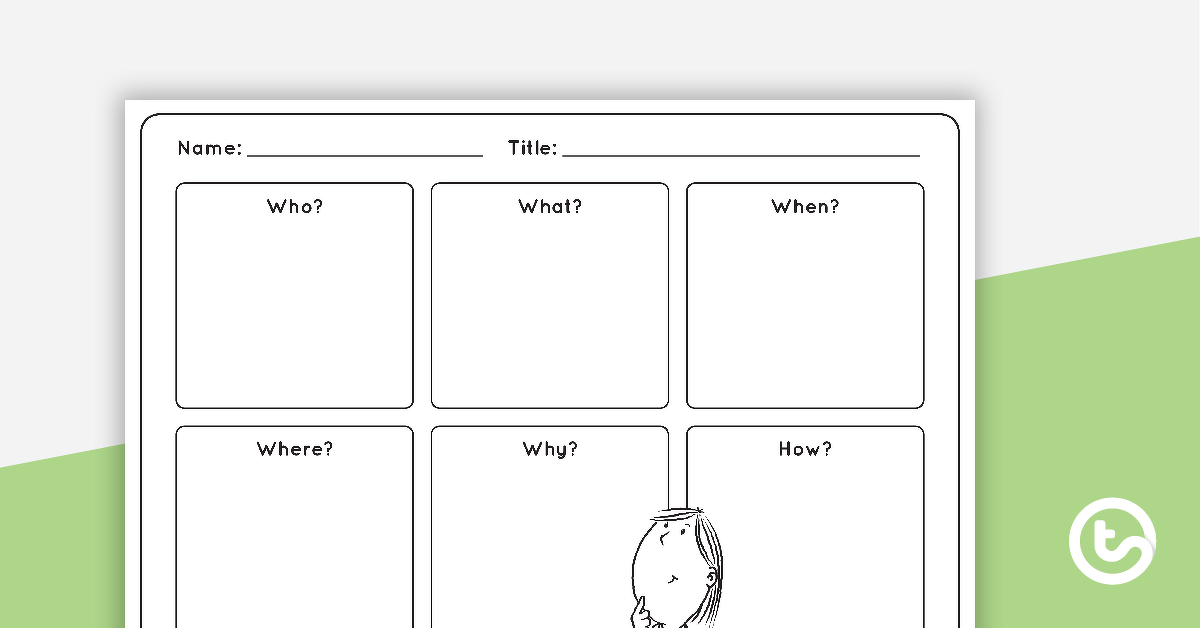 5 ws and 1 h planning worksheet for narrative writing teach starter