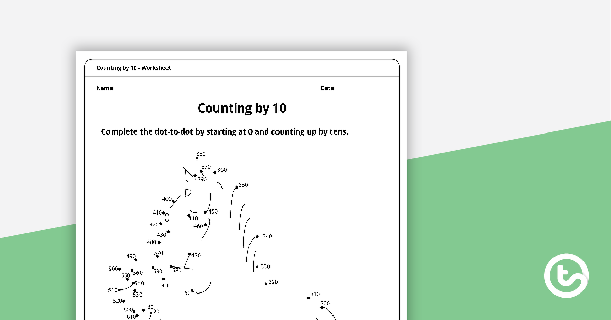 Preview image for Dot-to-Dot Drawing - Numbers by 10 - Horse - teaching resource