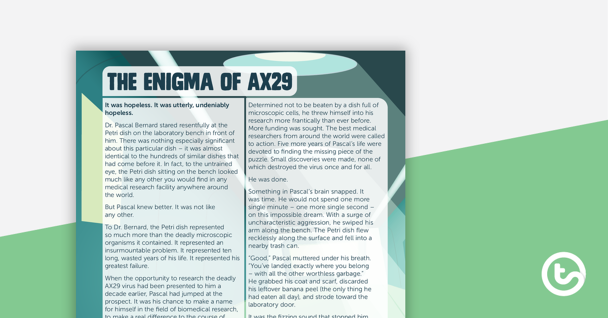 AX29谜的预览图像 - 理解工作表 - 教学资源