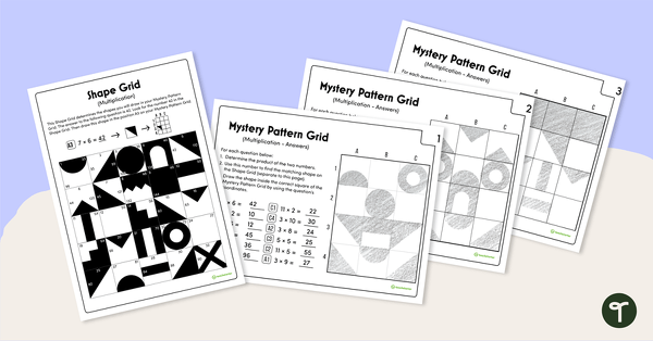 Thumbnail of Mystery Pattern Grids (Multiplication) - teaching resource