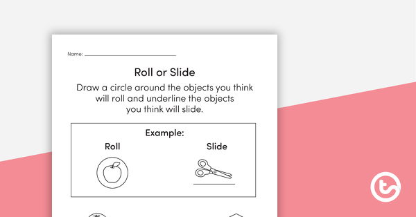 Thumbnail of Roll or Slide Investigation Worksheet – Draw the Answer - teaching resource