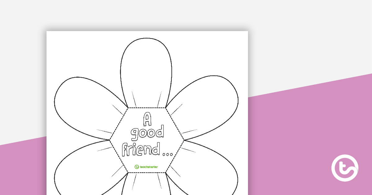 Preview image for Friendship Flower Template - teaching resource