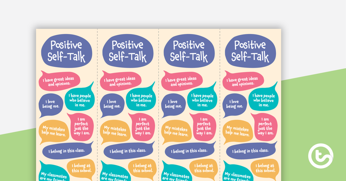 Preview image for Positive Self-Talk Bookmark - teaching resource