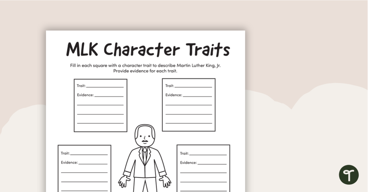 Preview image for MLK Character Traits Graphic Organizer - teaching resource