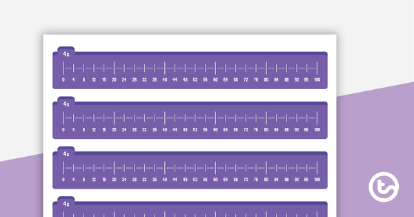 Preview image for Skip Counting Desk Number Line – Fours - teaching resource