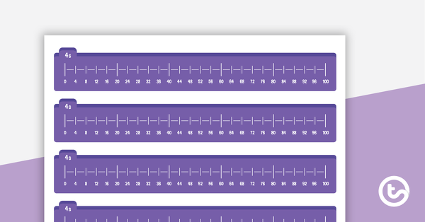 skip counting desk number line fours teach starter