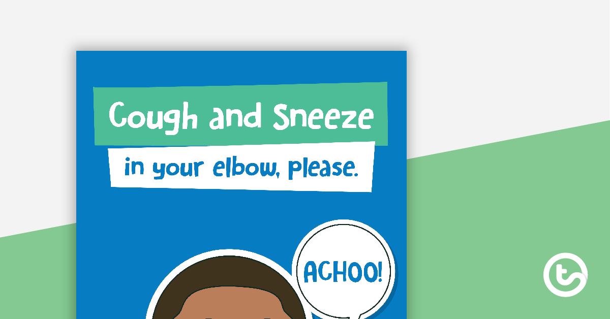 为咳嗽和打喷嚏卫生海报的预览图像-教学资源