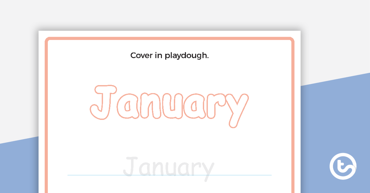 预览图像为月份的一年Playdough垫子-教学资源