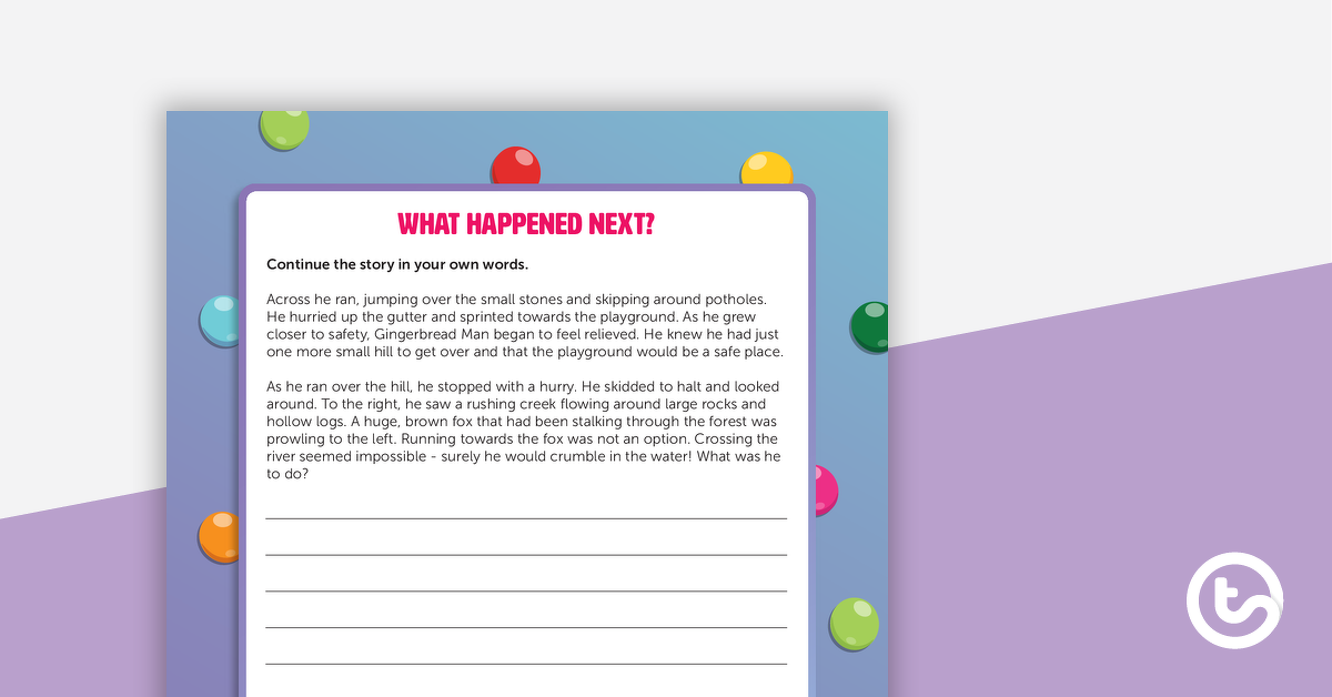 Preview image for What Happened Next? The Gingerbread Man Writing Template - teaching resource
