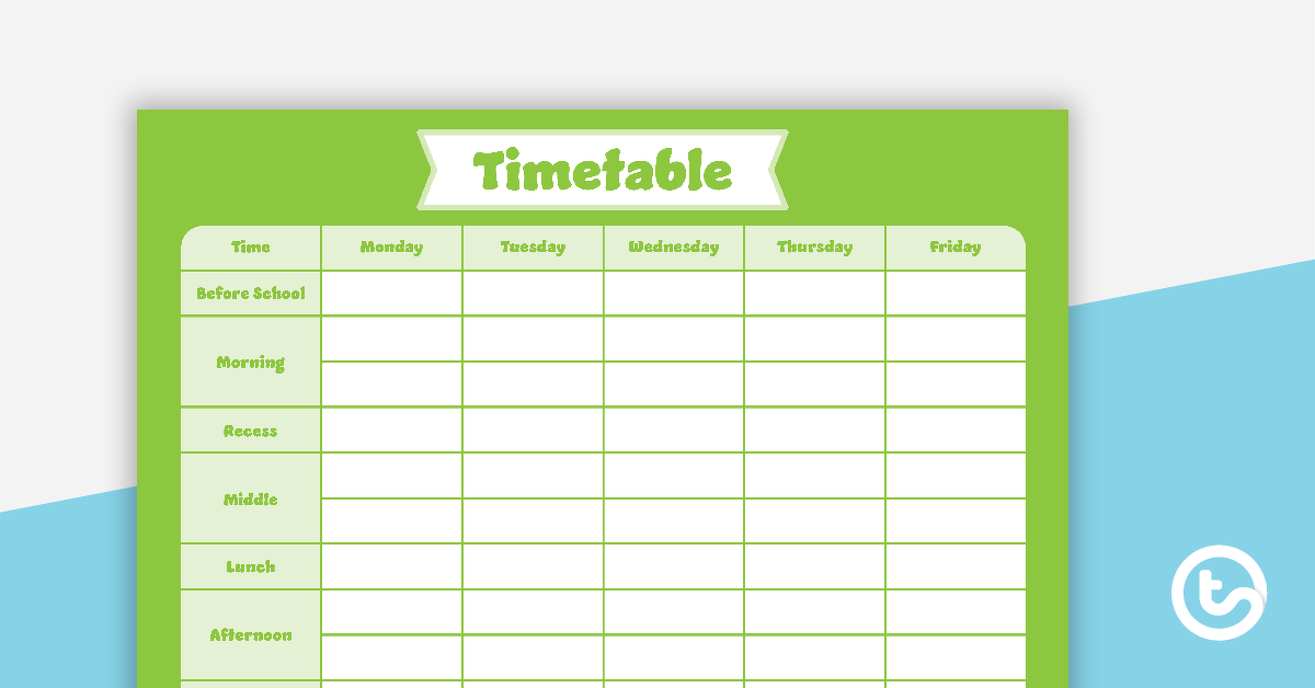 预览图像普通绿色 - 时间表规划师 - 教学资源