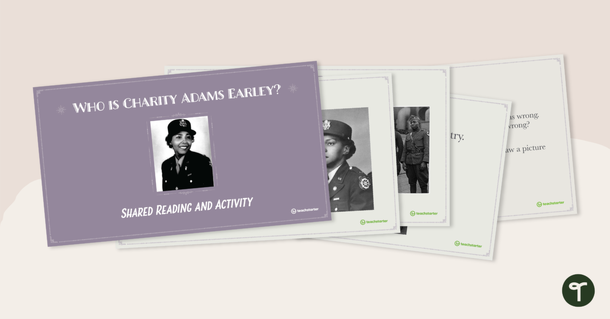 Preview image for Who Is Charity Adams Earley? – Shared Reading and Activity - teaching resource