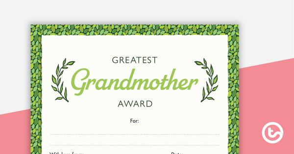 Preview image for Greatest Grandmother Award - teaching resource