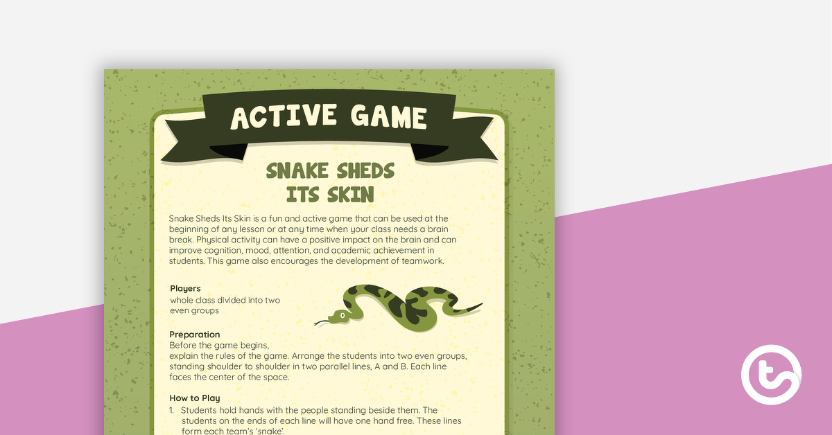 对蜕皮的蛇的皮肤预览图像活跃的游戏——教学资源