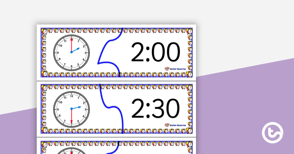 Thumbnail of Telling Time Puzzle - Half-Hour - teaching resource