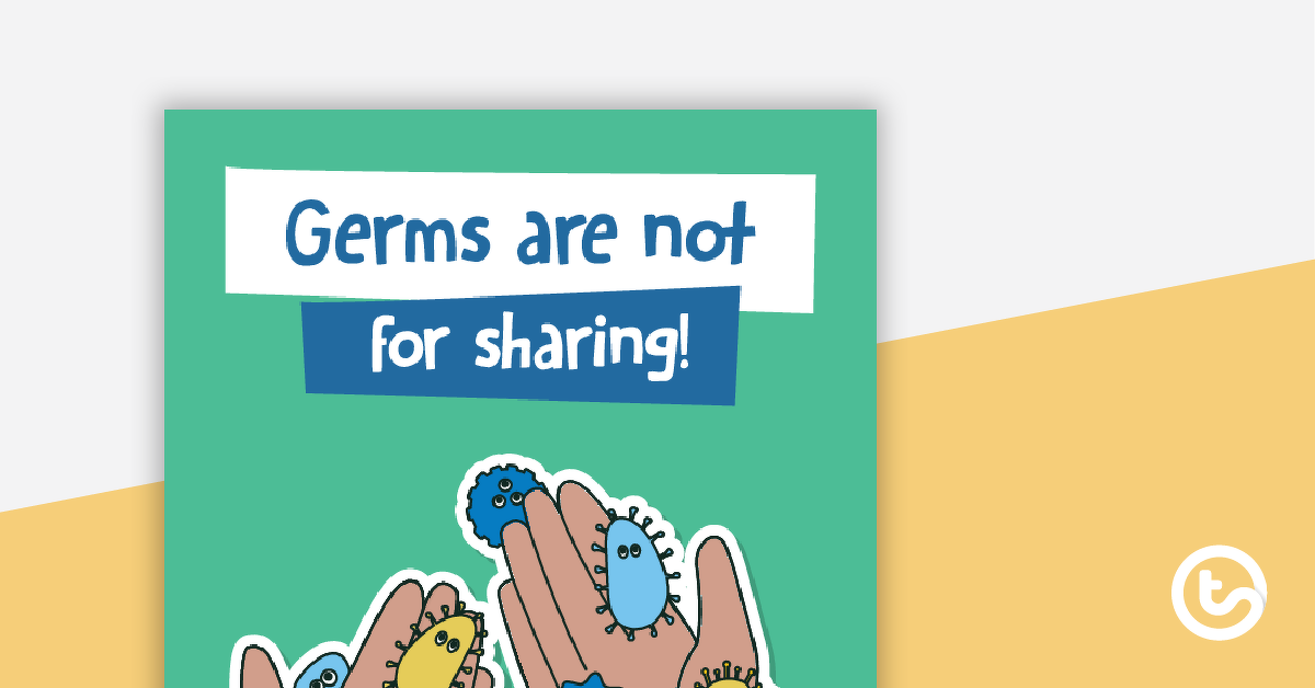 “细菌”预览图像不用于共享卫生海报-教学资源