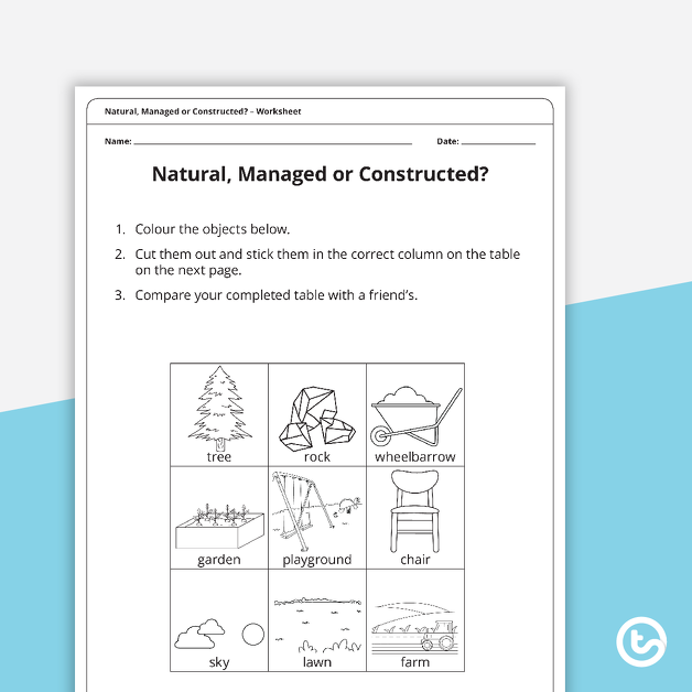 Preview image for Natural, Managed or Constructed? - Worksheet - teaching resource