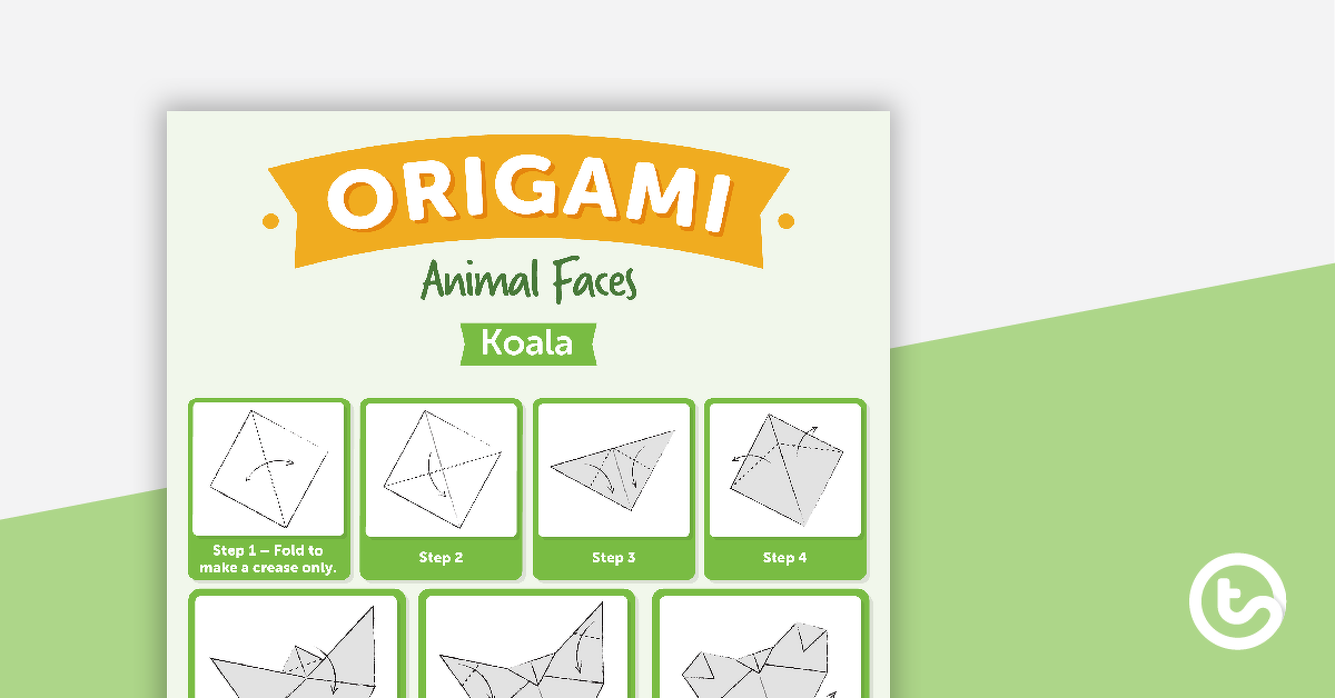 Preview image for Origami Animal Faces Worksheet - teaching resource