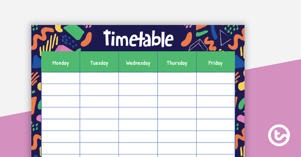预览图像的粗略的形状——每周的时间表——教学资源