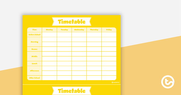 Thumbnail of Plain Yellow – Timetable Planner - teaching resource