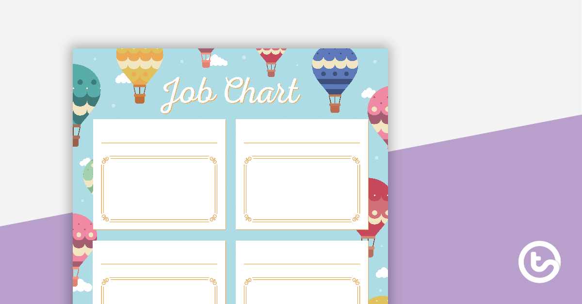Preview image for Hot Air Balloons - Job Chart - teaching resource