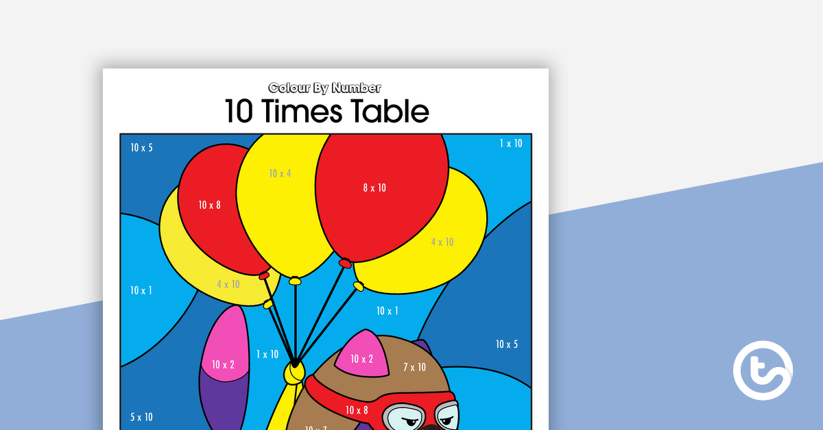 Preview image for Colour By Number Worksheet - 10 Times Tables - teaching resource