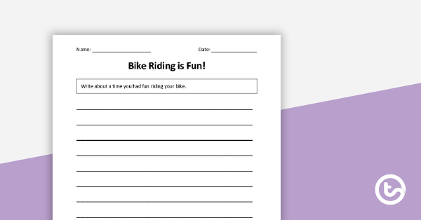 Thumbnail of Bike Riding is Fun! - Writing Prompt Worksheet - teaching resource