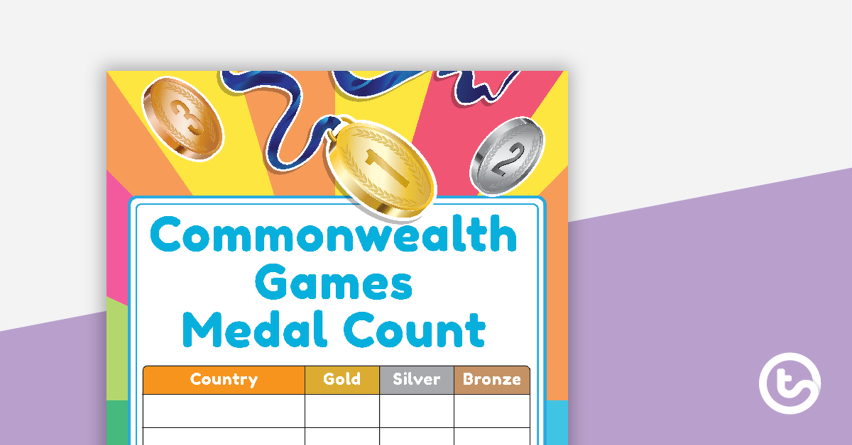 Preview image for Commonwealth Games Medal Count Poster - teaching resource