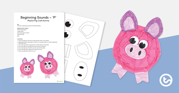 Thumbnail of Beginning Sound Craft – P – Playful Pig - teaching resource