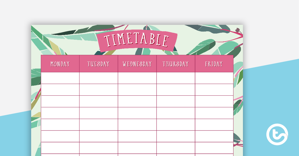 Preview image for Gum Leaves - Weekly Timetable - teaching resource