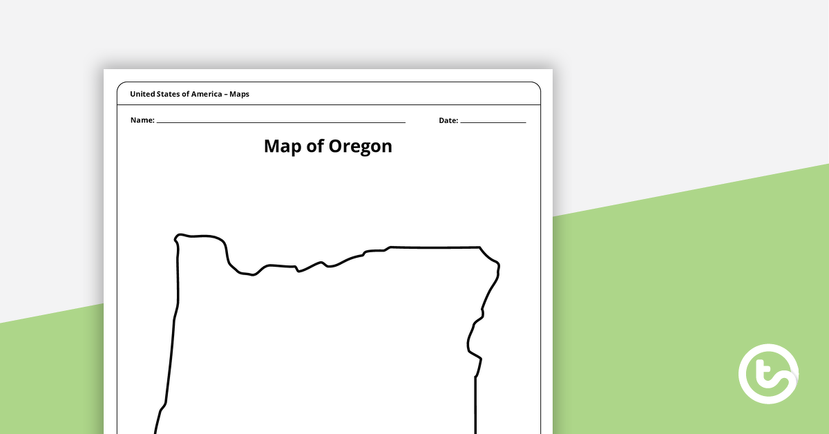 预览俄勒冈州模板的地图图像-教学资源