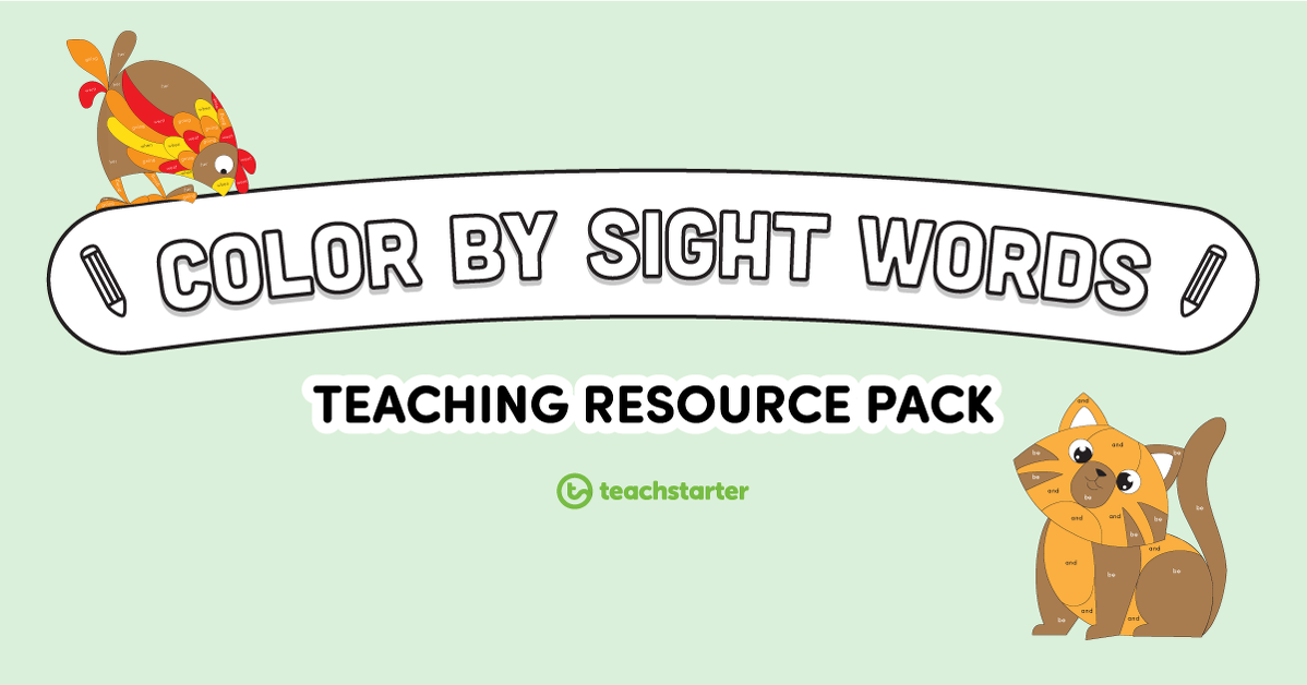 Preview image for Color by Sight Words Teaching Resource Pack - resource pack