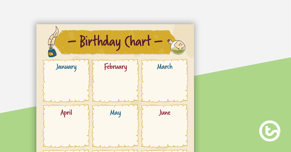 Preview image for Sorcerer Supplies – Happy Birthday Chart - teaching resource