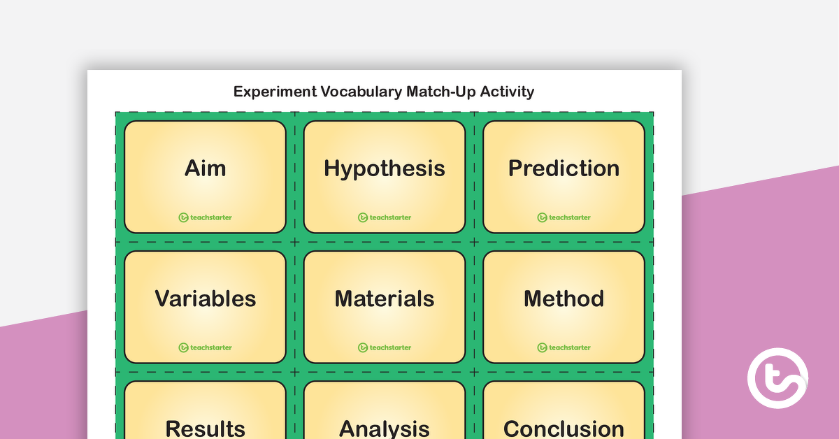 Preview image for Experiment Vocabulary Match-Up Activity - teaching resource