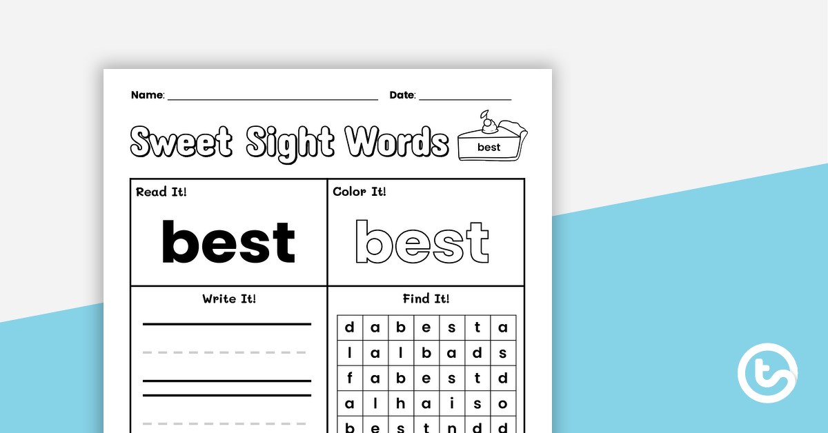 Preview image for Sweet Sight Words Worksheet - BEST - teaching resource