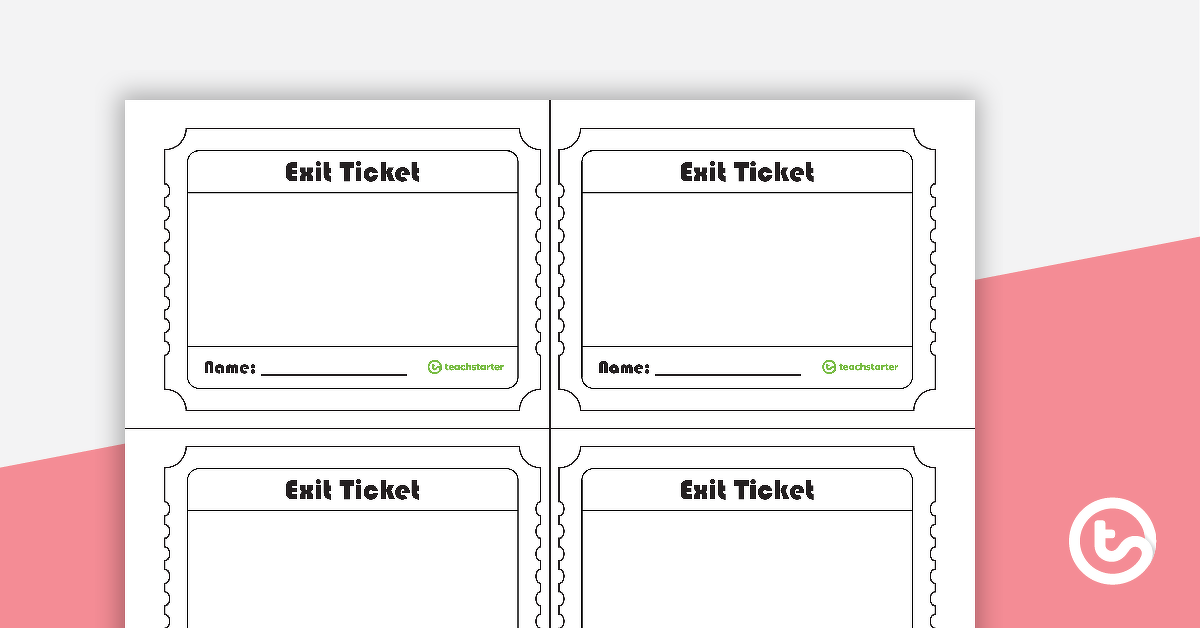 exit tickets template teach starter