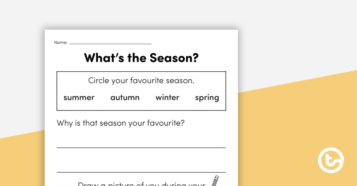 Preview image for What's the Season? Worksheet - teaching resource