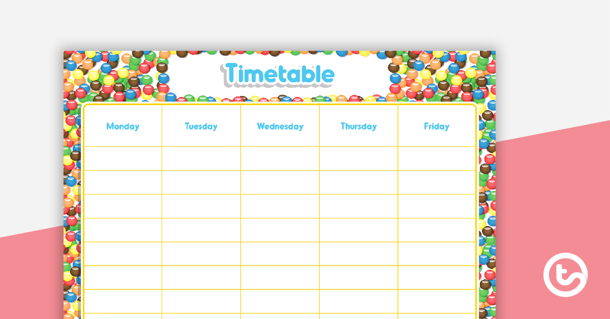 Preview image for Chocolate Buttons - Weekly Timetable - teaching resource
