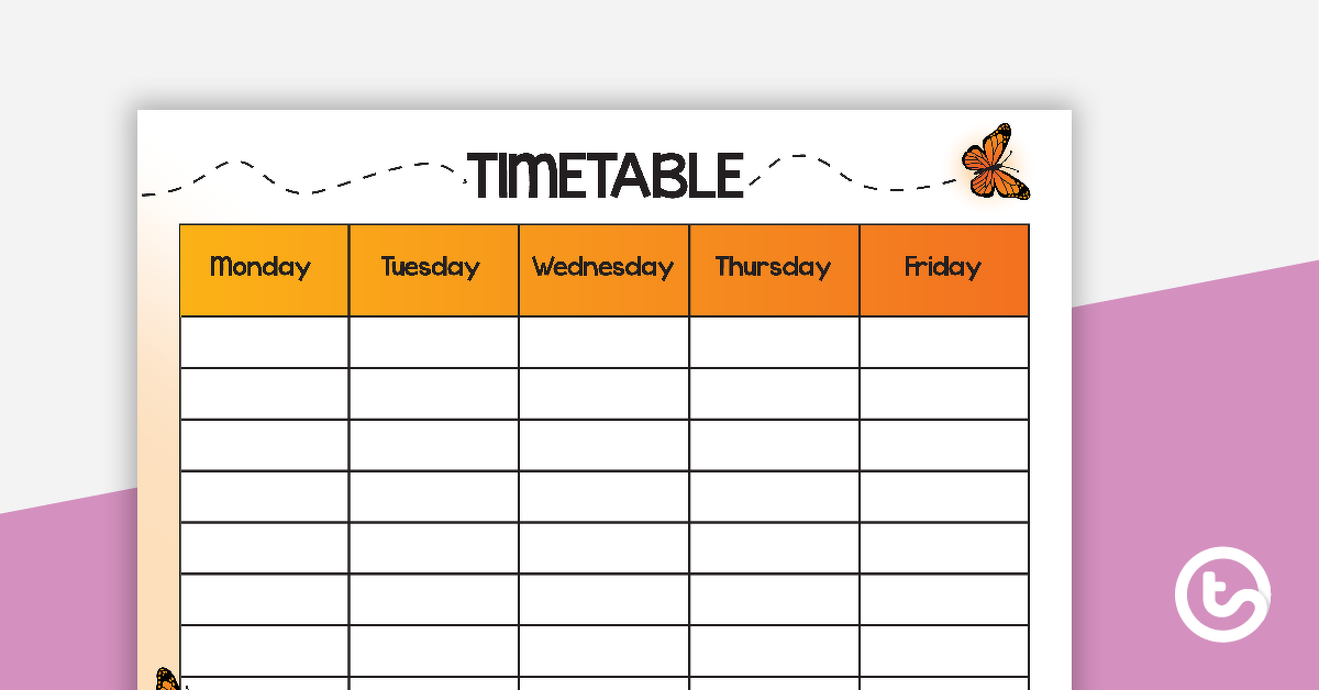 预览图像蝴蝶-每周时间表-教学资源