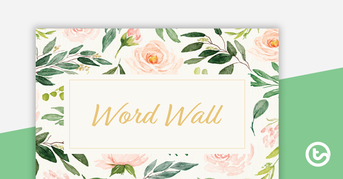 预览图像脸红花朵- Word Wall Template - teaching resource
