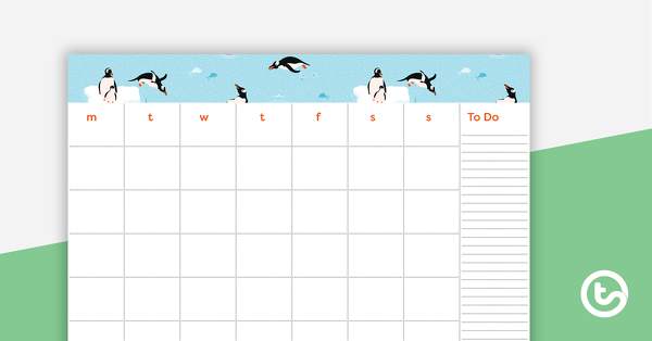 Preview image for Penguins – Monthly Overview - teaching resource