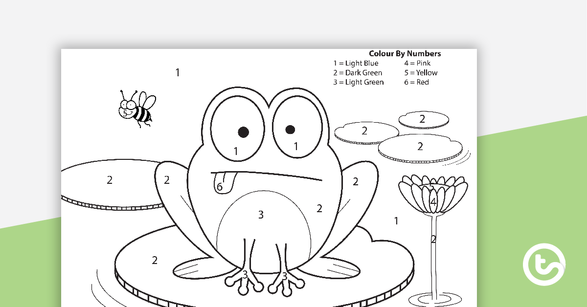 Preview image for Frog in a Pond - Colour by Numbers - teaching resource