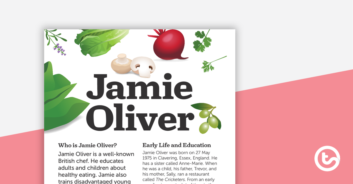 预览图像Jamie Oliver传记——工作表——教学资源