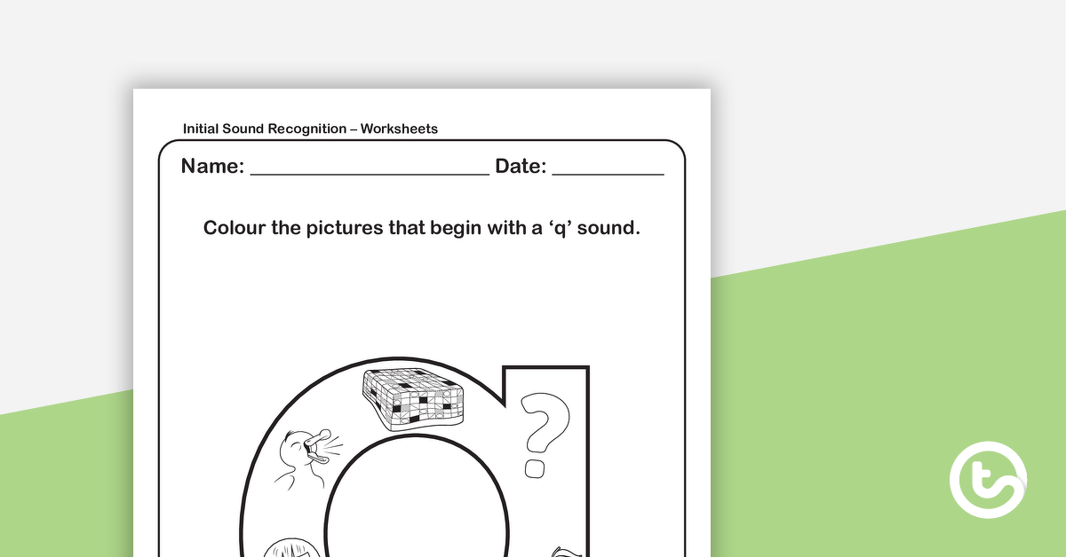 Preview image for Initial Sound Recognition Worksheet (Lower Case) – Letter q - teaching resource