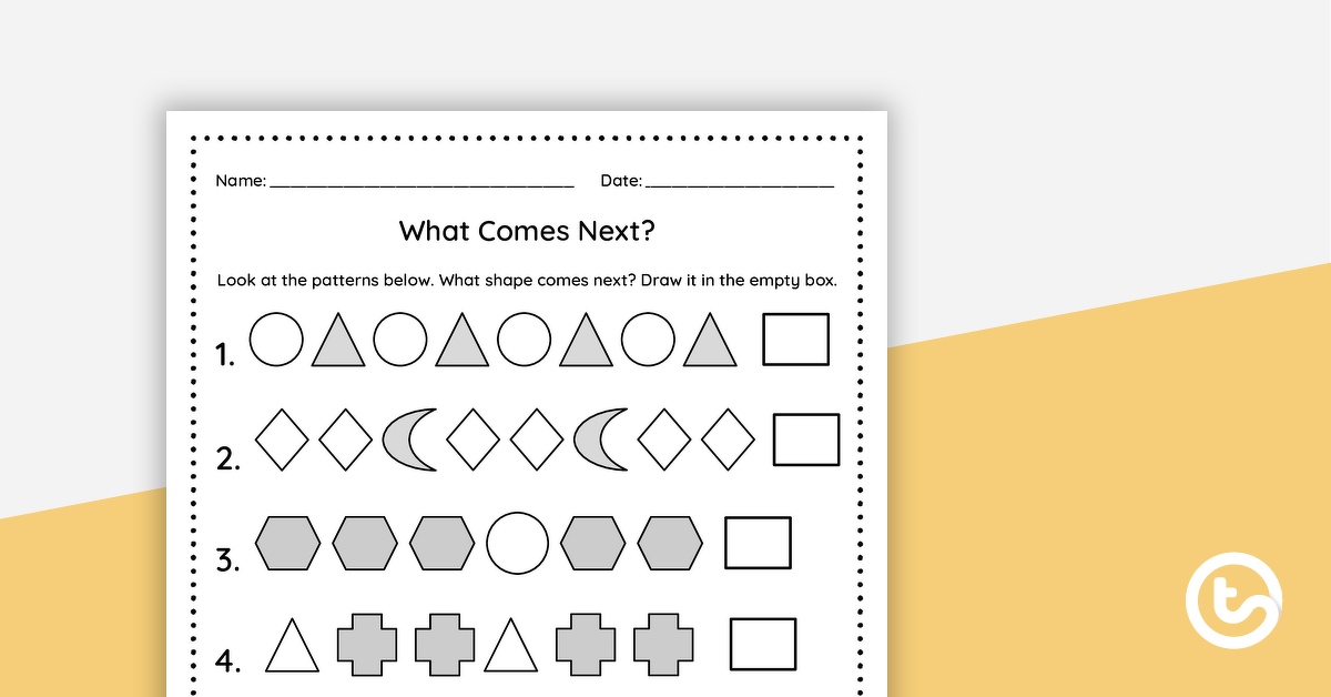 Preview image for What Comes Next? - Pattern Worksheet - teaching resource