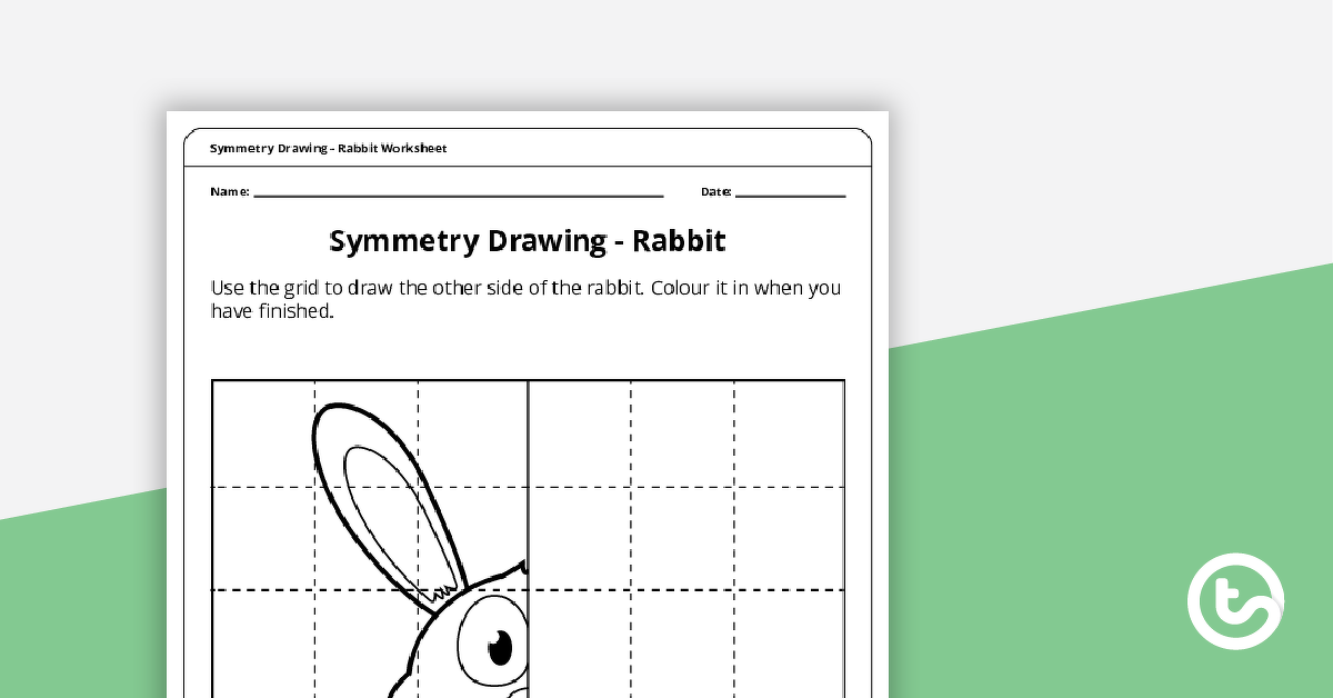 网格对称图的预览图像 - 兔子 - 教学资源