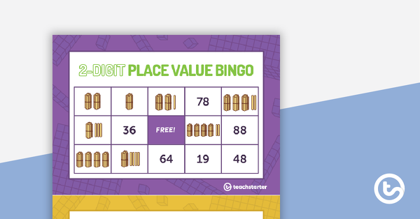 预览图像的两位数的价值Bingo游戏(数字和流行棒)-教学资源