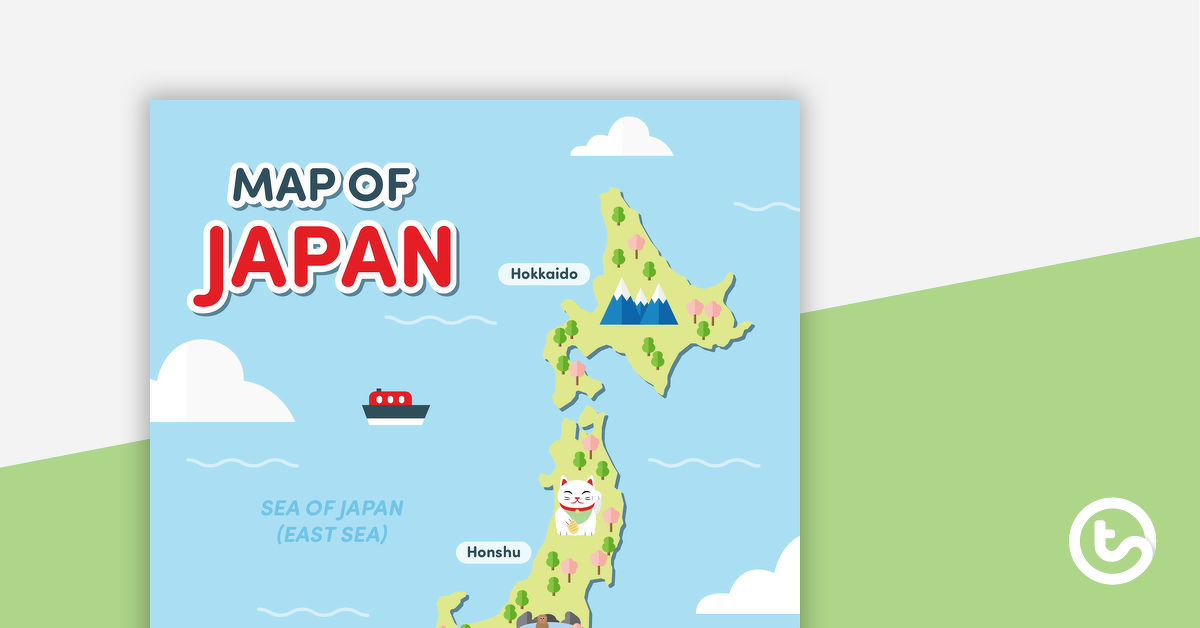 预览图像的地图的日本-教学资源